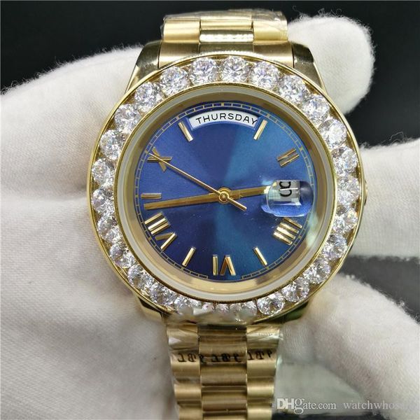 

2019 mens watch blue surface mechanical automatic men royal oaks 43mm blue face dial watches sapphire glass high men's wristwatches&#03, Slivery;brown