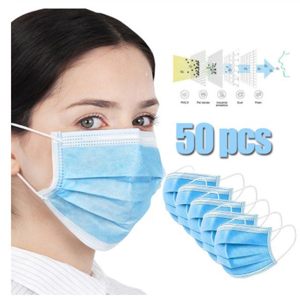 

dhl fast 100pcs 3 layers protective masks prevent anti dust formaldehyde bad smell bacteria protection face mouth
