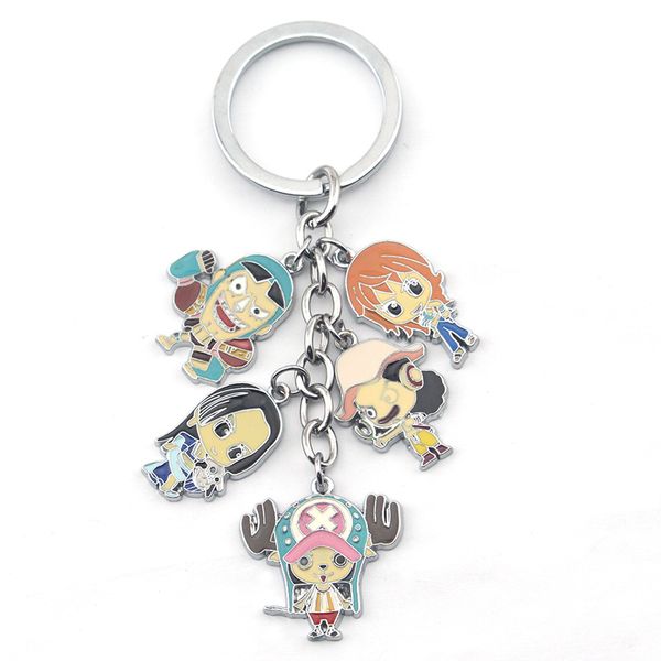 

keyfob keychains chopper luffy hat one piece handmade japan metal nami rudder sanji usopp, Silver