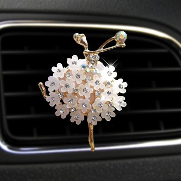 

new creative car air freshener auto outlet solid perfume vent car fragrance clip cute ballet girls ornament accessories