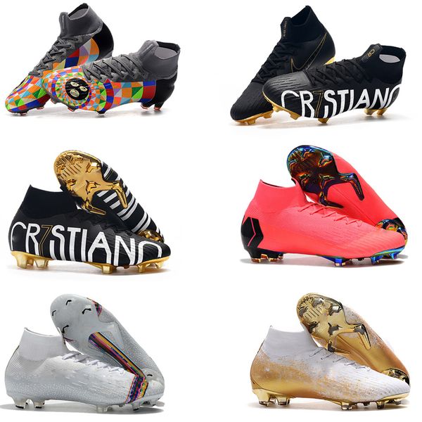 

2019 new mens soccer shoes superfly 6 elite cr7 se fg soccer durable outdoor football boots mercurial superfly vi 360 neymar waterproof