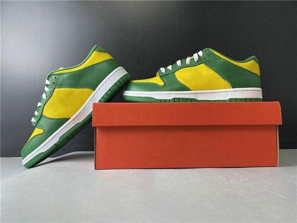 

designer dunk low sp brazil running shoes varsity maize pine green white fashion skateboard sport sneakers