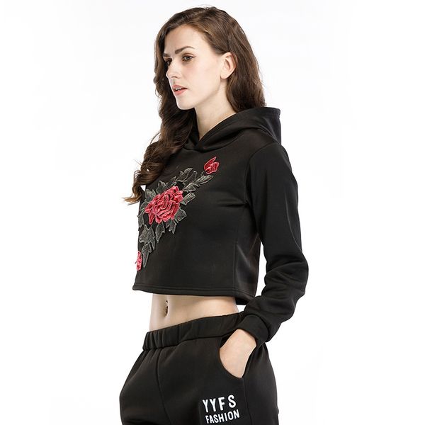 

lady женкой девока девиего crop top пеѬемка bare живоом коѬокого swearshirt длинн Ѭ, Black