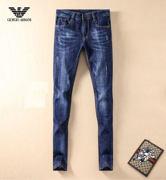 

amn italian mens designer jeans distressed jeans luxury custom casual pants slim bike riding denim trousers tide hip hop jeans, Blue