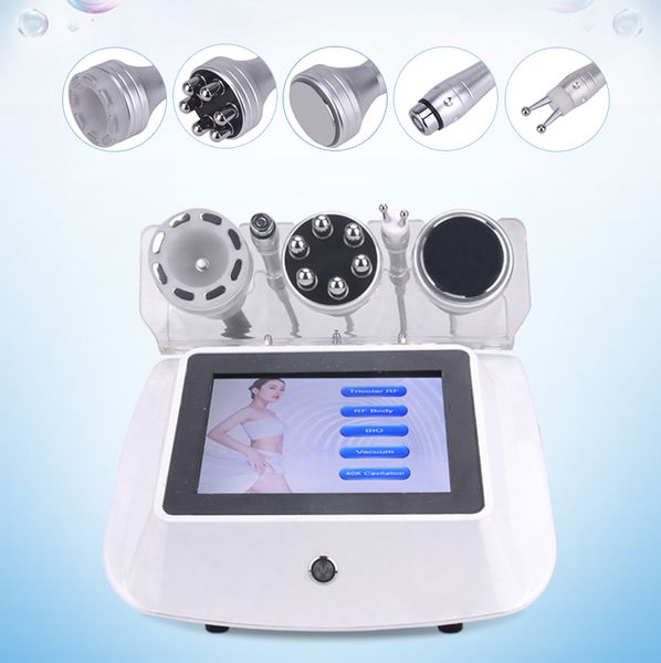 

5 in 1 40k ultrasonic cavitation fat explosion slimming machine bio microcurrent lipo body shaping instrument rf skin lifting beauty device, Black;white