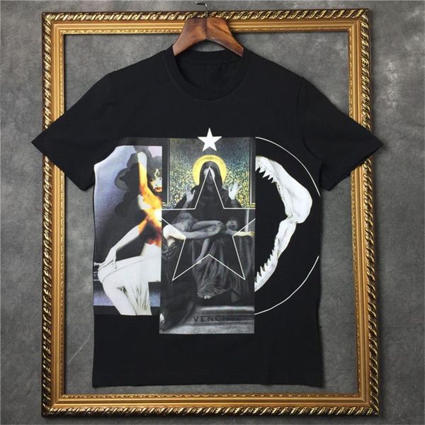 

роскошные футболка мужская модельер футболка с коротким рукавом 3d печать высокого качества лета тенниска hip hop мужчины женщины тис, White;black