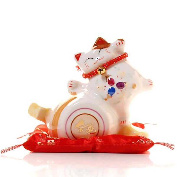 

лаки cat керамика домашнее украшение фарфоровые украшения рождественский подарок lucky cat копилка феншуй ремесла коллекционирование вступит