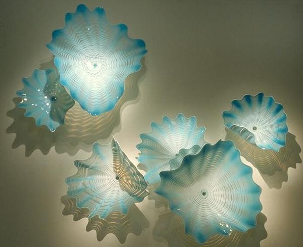 

urban design modern hand blown lamps haning murano glass wall art plates -lrw0018
