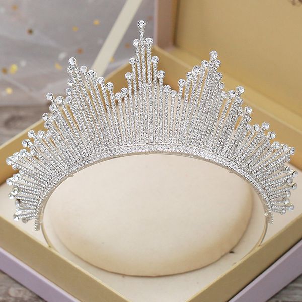 

2019 new korean princess crown wedding crown bride hair accessories water wedding style jewelry, Golden;white