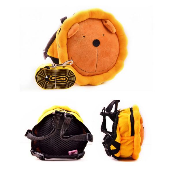

2 pcs pet dog backpack harness carrier adjustable leash anti slip puppies cats self hike shoulder bag small saddle yellow blue