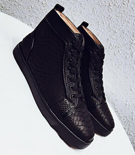 

red bottom designer shoes brand red sole sneakers men trainers black patent leather python high