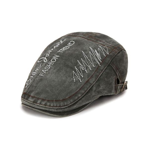 

fashion men and women washed newsboy cap denim cloth casual solid caps for femme autumn winter beret adjustable, Blue;gray