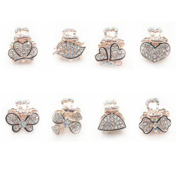 

korean version of the new diamond rhinestone small catch clip, Slivery;golden