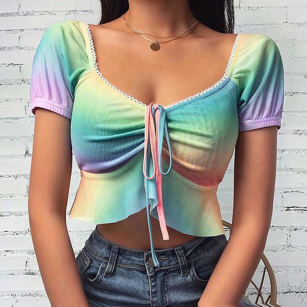 

streetwear pleated ruffle rubber band cuff female shirt drawstring lace up slim blouse summer fashion women shirt 2020, White