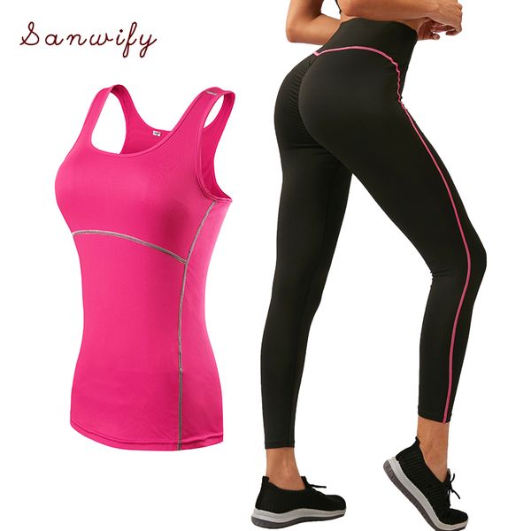 

2020 sports running cropped +leggings set women fitness suit yoga sets gym trainning set clothing workout fitness women yo, White;red