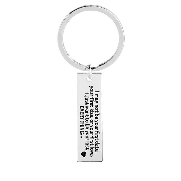 

valentines gift keychain i just want to be your last key rings silver pendant key chain alloy car key rings for couples, Slivery;golden