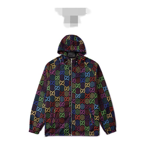 

2020b men's jacket high street medusa zipper letter print hooded jacket windbreaker men's wear women's new slimcasual jackets, Black;brown
