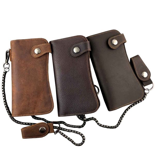 

genuine leather men wallets fashion man purses designer vintage long wallet with rope zipper coin pocket bank card holders for cell phone, Red;black