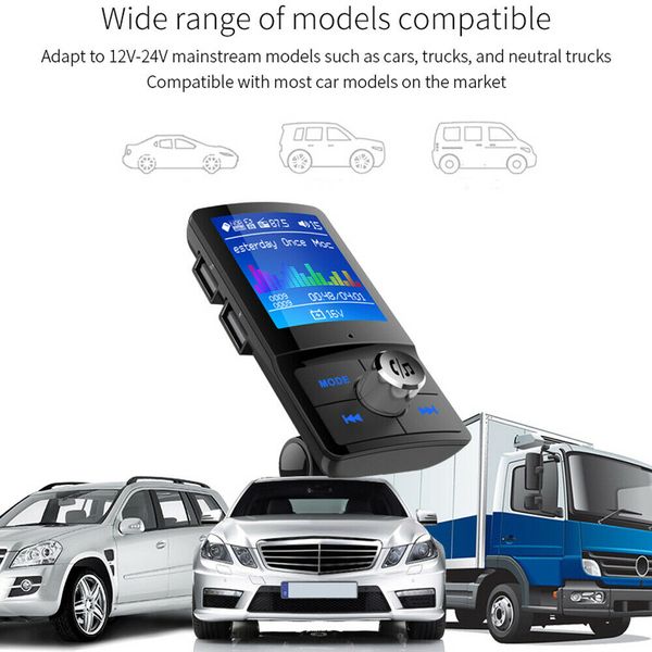 

modern car mp3 player multi-function bluetooth receiver car mp4 bluetooth handskit handsset fm transmitter