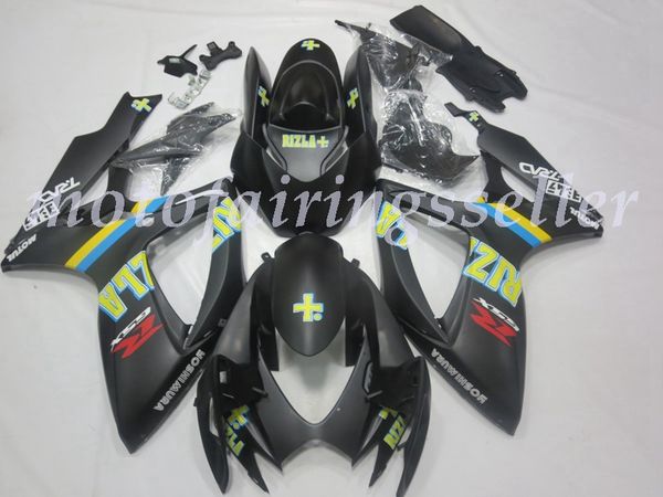 

new abs plastic fairings kit fit for suzuki gsxr600 gsxr750 gsx-r600 r750 k6 2006 2007 injection mold black and yellow spraying