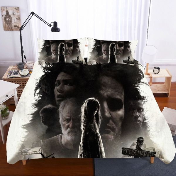 

edredon pet sematary king size 3d bedding sets home textile duvet cover bed sheets skull bedding set pillowcases bed linen