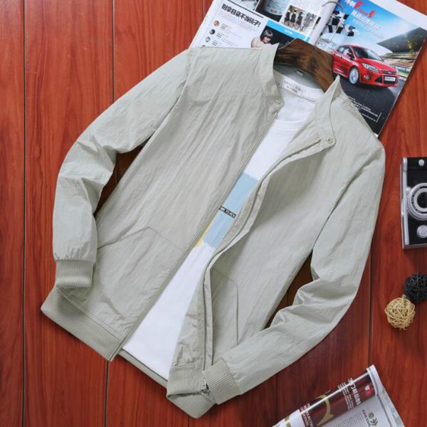 

2019 spring new sun protection clothing youth fashion thin section casual men's skin clothing casual jacket, Black;brown