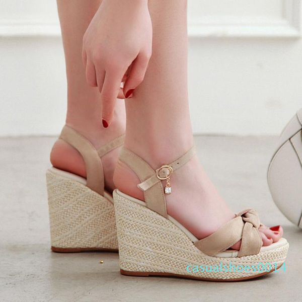 

sagace summer women platform sandals female wedge high heels buckle beach shoes fashion casual shoes comfortable platform pumps c14, Black