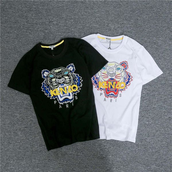 

Дизайнерские Футболки Мужские Летние Топы Голова Тигра Вышивка Роскошная Футбол