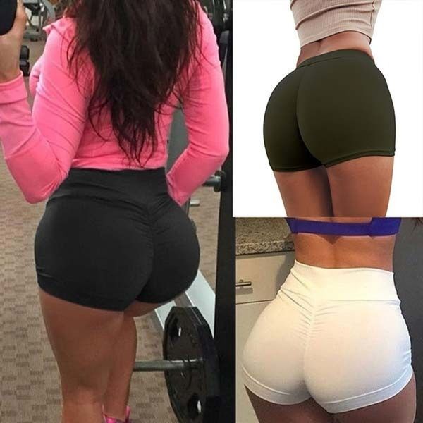 

women's polyester sports fitness yoga sports three-point shorts athletic shorts solid gym girl, White;red