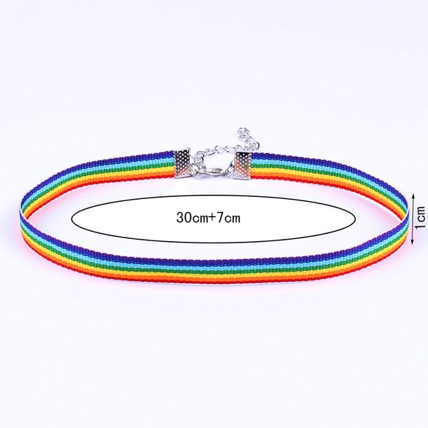 collana in pizzo da uomo Donna Gay Pride Arcobaleno Girocollo Collane Nastro Collare gioielli hip hop nave di goccia