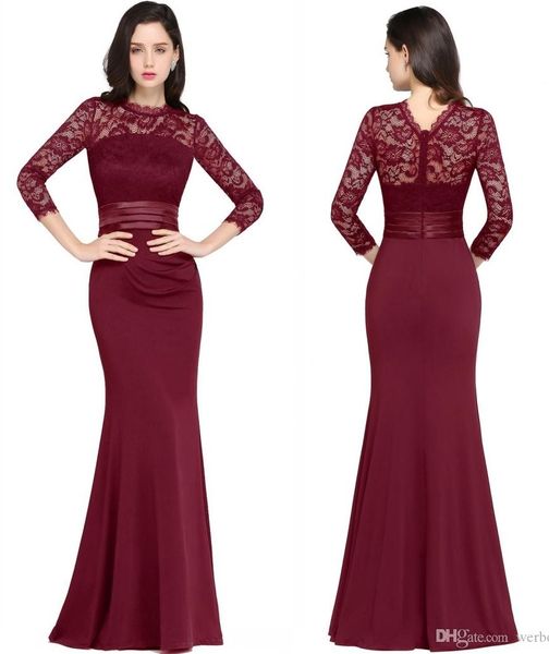 

черная русалка длинные вечерние платья атласное кружево o шеи молния-up длина пола vestidos noche выпускные платья hy4077, Black;red