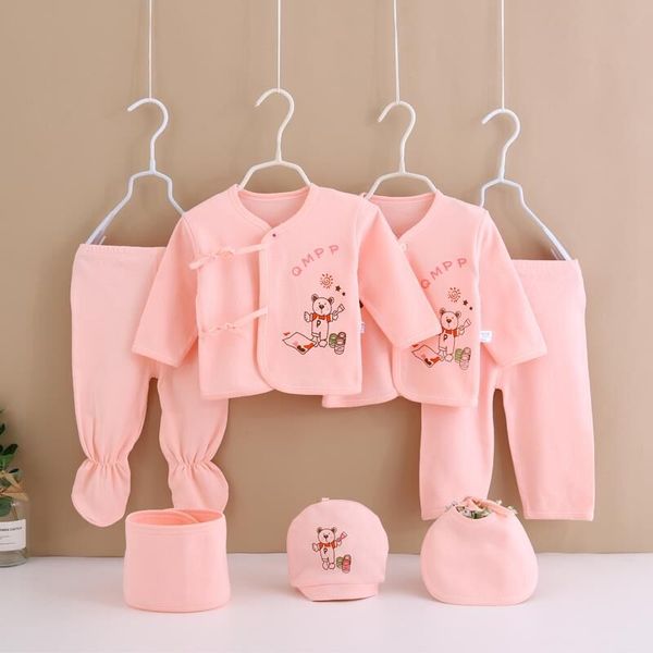 

more 20 styles cotton baby clothing sets cartoon 7 pcs/set kids for boys girls suits newborn clothes set, White