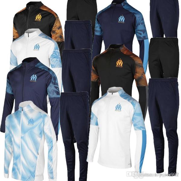 

new 2019 2020 fato de treino futebol para treino olympique marseille maillot de foot para treino casaco futebol de taaetvon om, Blue;black