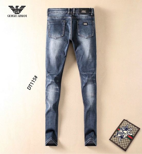 

amn мужчины счетчики классические джинсы дизайнер бренда удобные брюки моды пара роскошных классические качества брюки тенденция вышивки брю, Blue