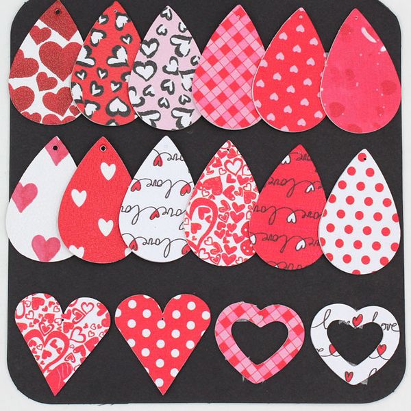 

valentine's day leather earrings lightweight faux leather earrings teardrop dangle earrings party gifts party favor xd23100