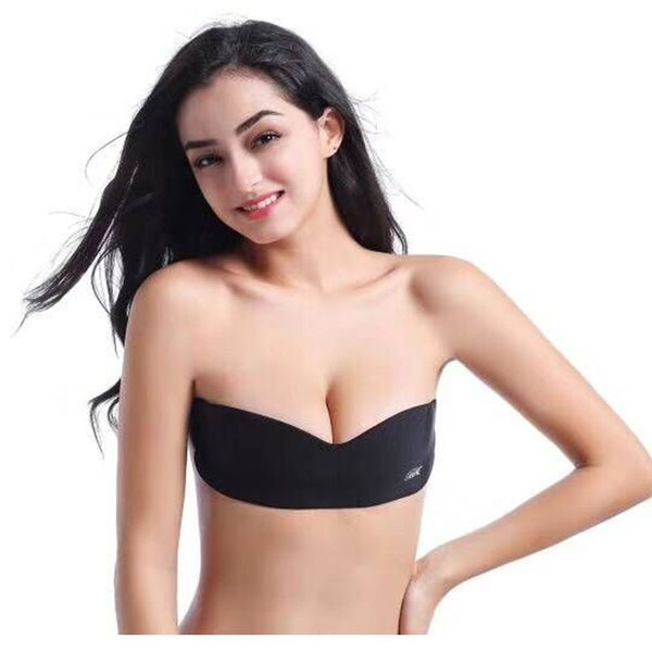 

women silicone push up women's underwear invisible bra self adhesive strapless bandage solid bra woman lingerie, Red;black