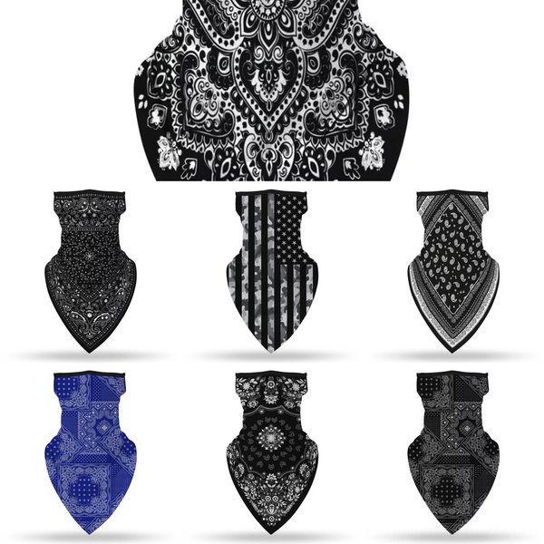 

o58of 3d seamless balaclava magic scarf neck buffs face mask ghost skull skeleton head bandana shield headband headwear men bandana bicycle, Black