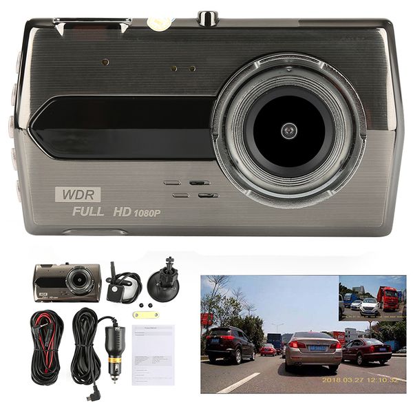 

4" car dash cam dual lens car dvr vehicle camera full hd 1080p night vision video recorder g-sensor parking monitor dropshipping