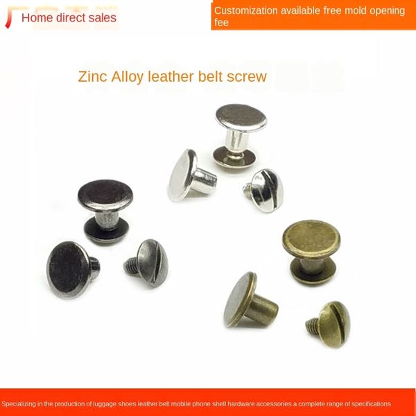 

zinc alloy belt silver gun color cyan plane screw belt buckle accessories ribbon screw ribbon accessories i-type female rivet, Slivery;black
