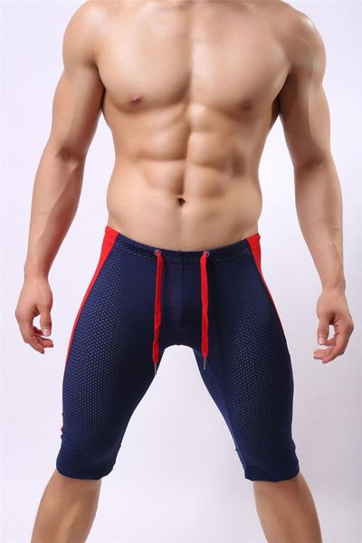 

brave person multi breathable mesh men knee-length casual shorts bodybuilding tights mesh shorts transparent, White;black