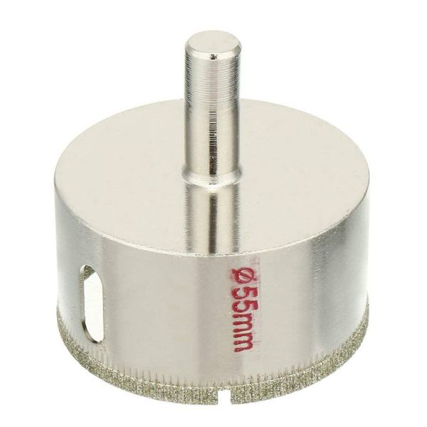

55mm dia diamond particles coating tip hole saw drill bit for glass