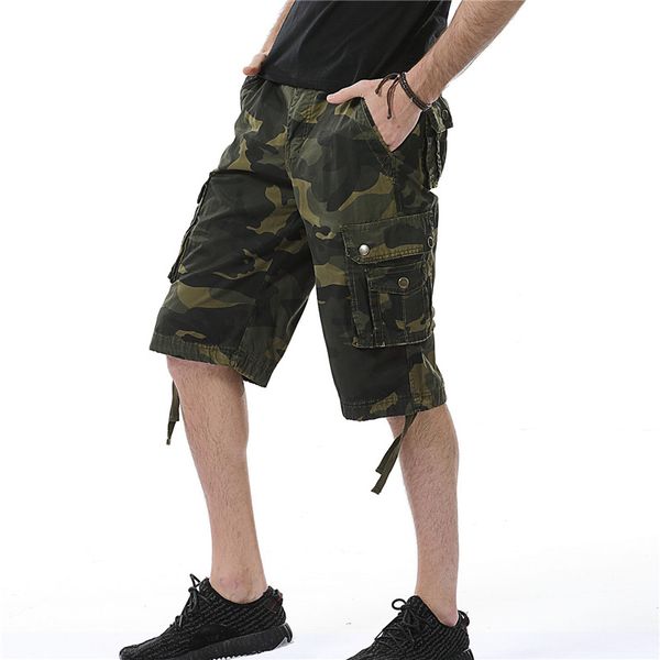 Dhgate carga Shorts Mens Verão calças cortadas com grandes bolsos Casual Macacões Corredores Moda New Pants 6 cores para Atacado