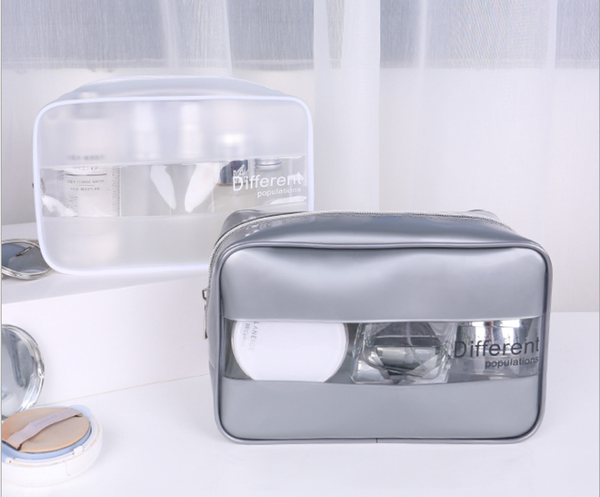 

2pcs transparent waterproof pvc cosmetic bag, multi purpose package suitable for home/travel