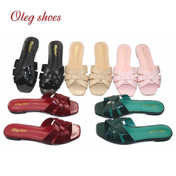 

slippers women summer slides open toe flat heel casual shoes leisure sandal outdoor female beach flip flops big size 41, Black