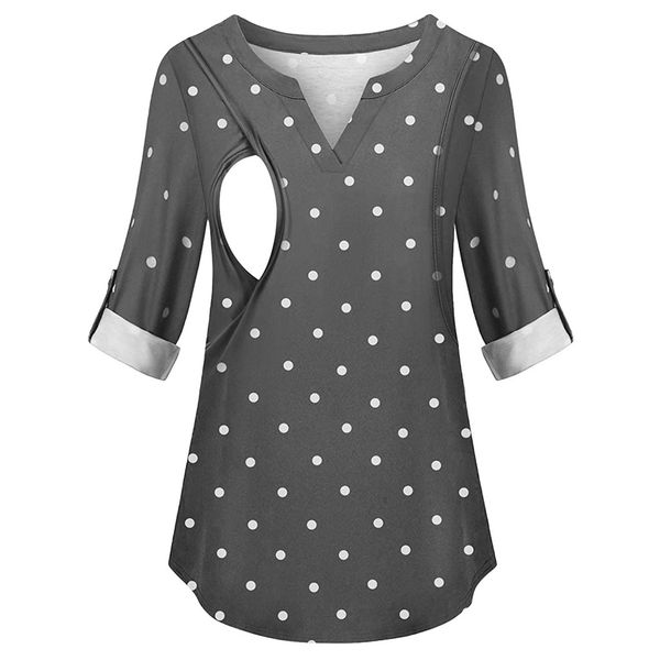 

women pregnant maternity nursing breastfeeding t-shirt blouse, White