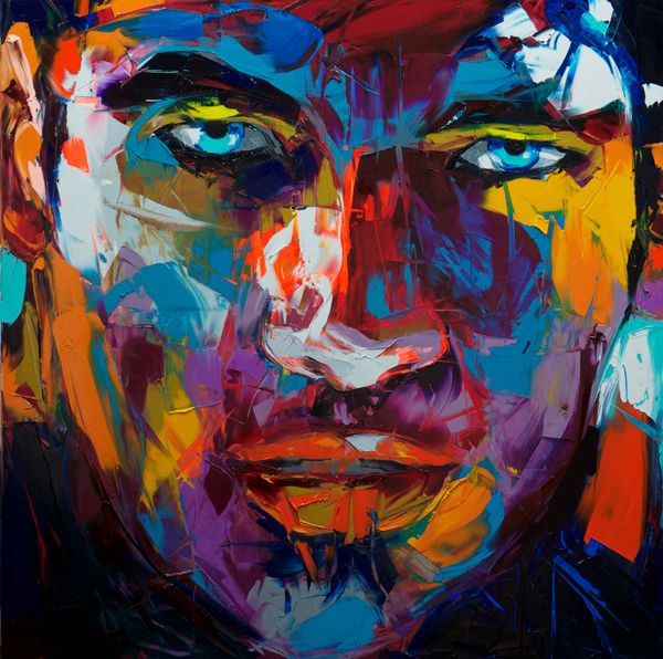 

francoise nielly palette knife impression home artworks modern portrait handmade oil painting on canvas concave and convex texture face067