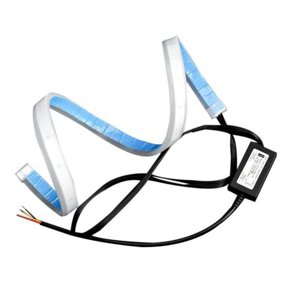 

dhbh-dc 12v 6w two-color white/amber ultra-thin day line light waterproof car two-color led light strip white daytime ru