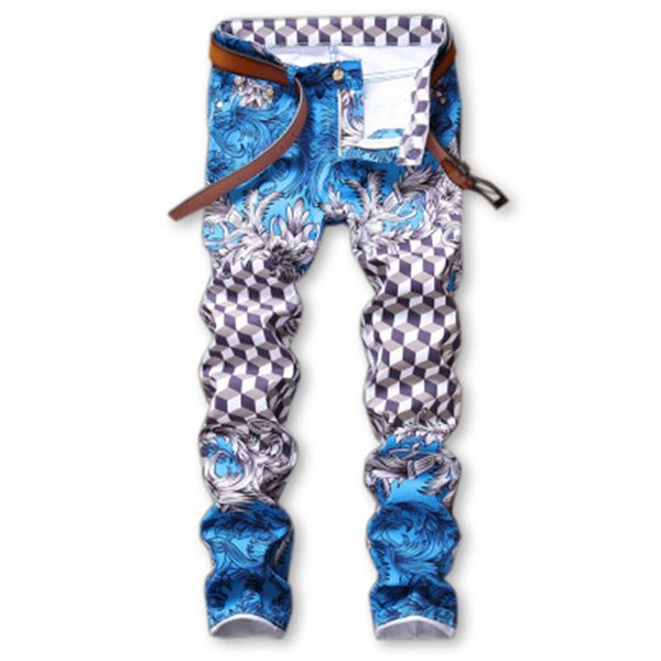 Compre Nueva Moda Jeans Rotos Hombres Remiendo 3 D Impresion De La