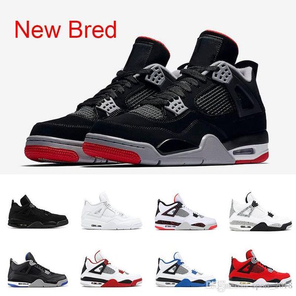 

bred 2019 4 mens basketball shoes 4s black red white cement wings pale citron pure money royalty men sports sneakers