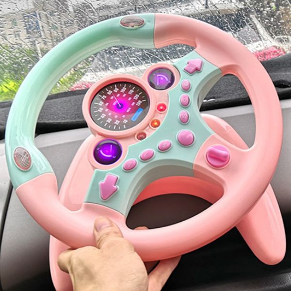 

simulation co- steering wheel pink for children kid interactive toy Ã 2